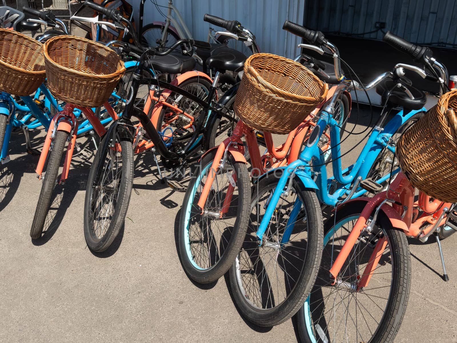 Bicycle parking at Wolfratshausen railway station. High quality photo