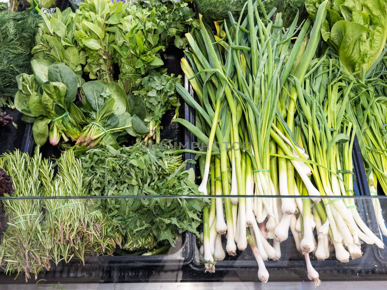 green vegetables on market for sale in morning countryside - can use to display or montage on product. High quality photo