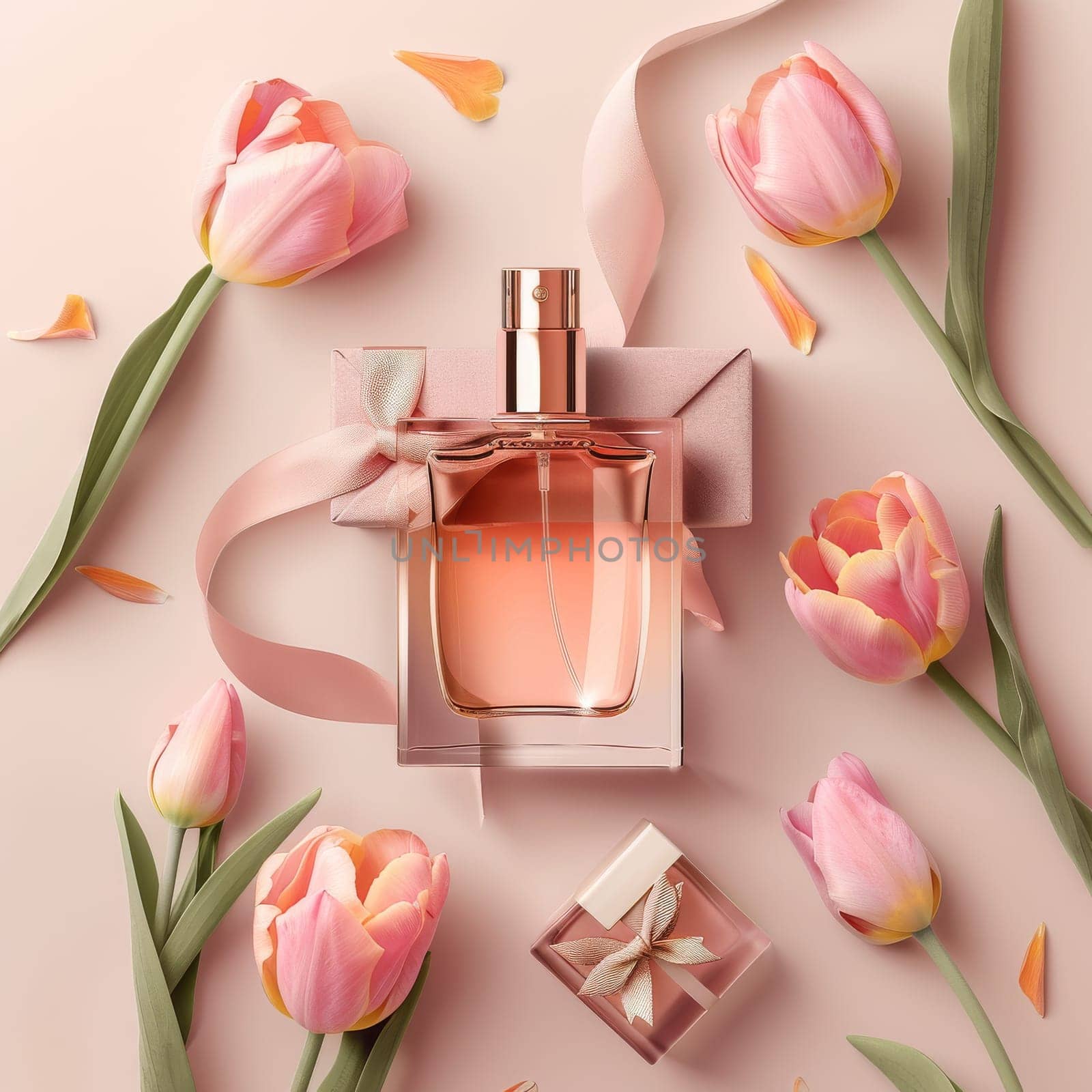 Mockup Perfume bottle. beauty and cosmetic concept.