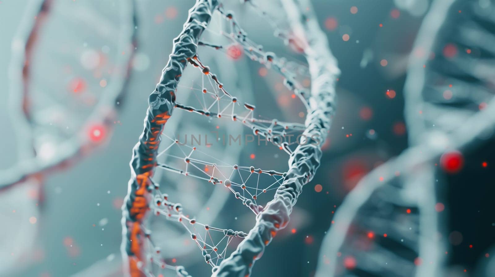 DNA gene helix spiral molecule structure.