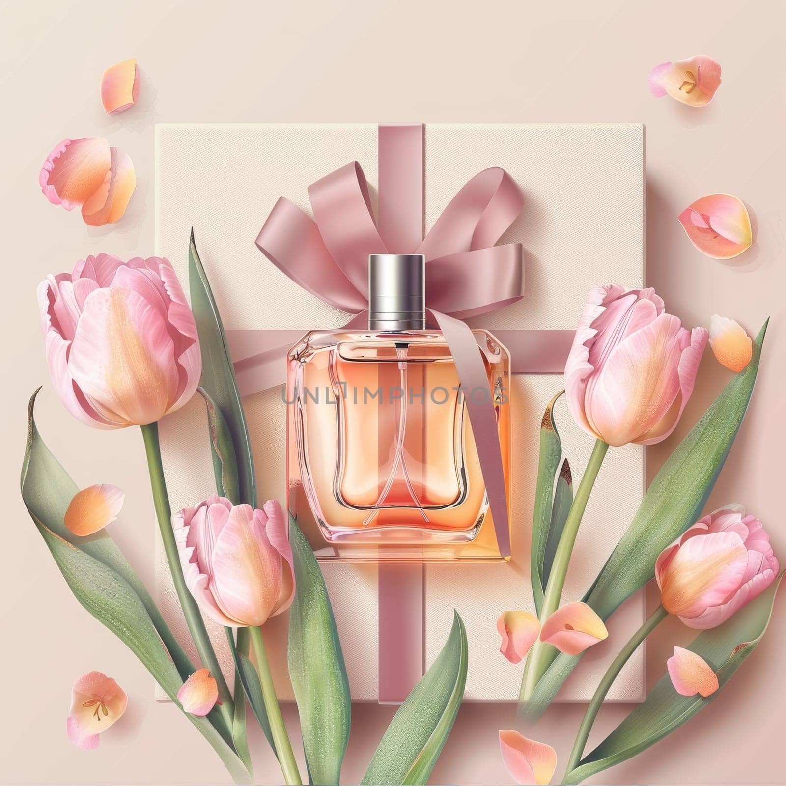 Mockup Perfume bottle. beauty and cosmetic concept.