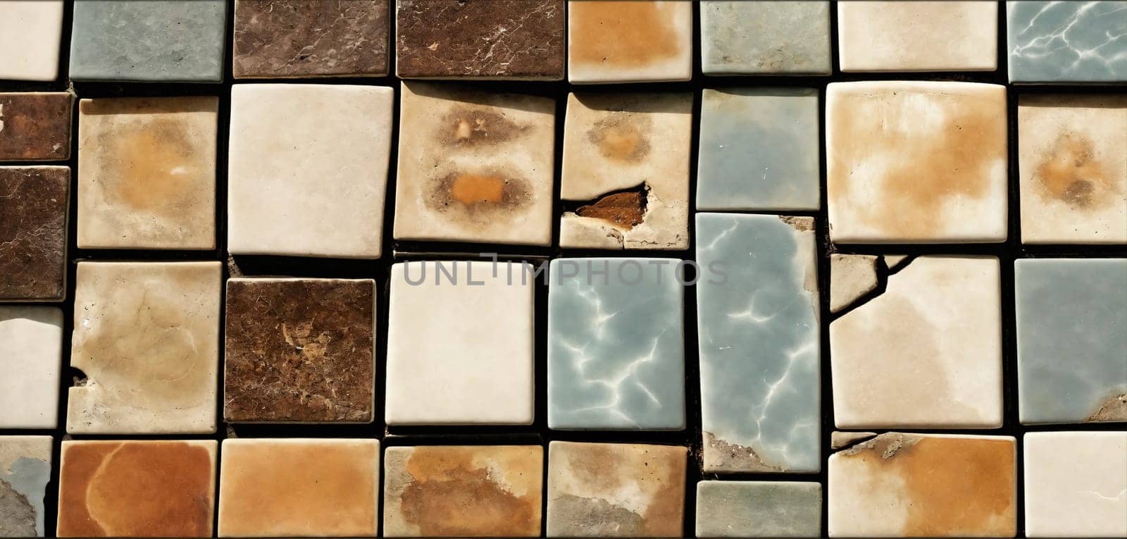 Old tiles. Glaze. Generative AI High quality photo