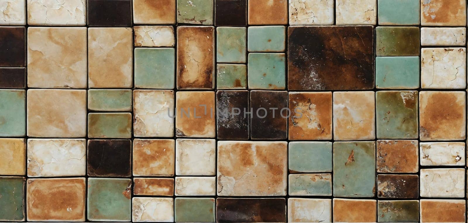 Old tiles. Glaze. Generative AI High quality photo