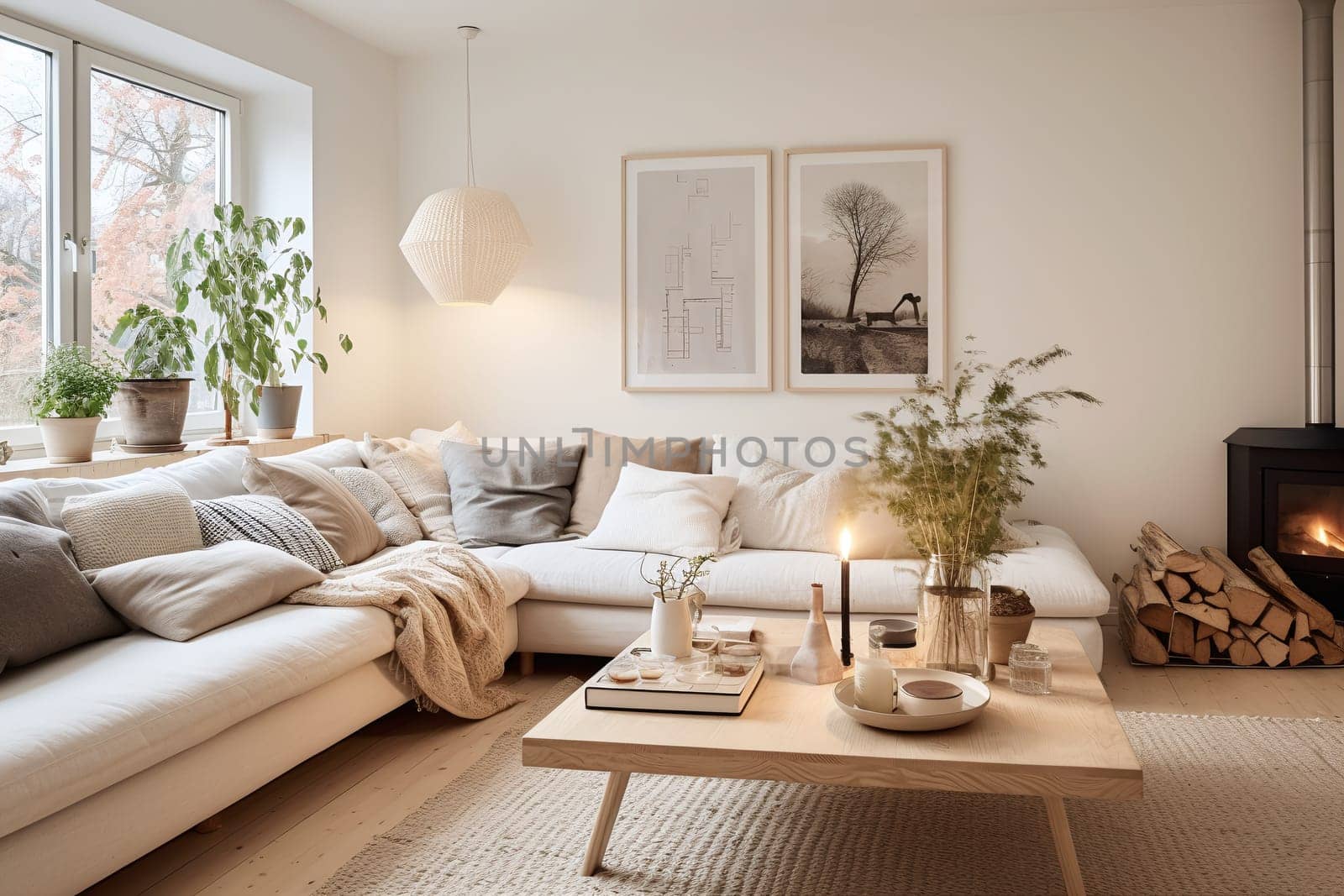 Modern Living Room With Natural Light and Cozy Decor by chrisroll