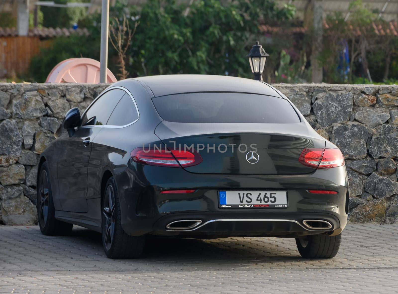 Gazeveren Cyprus -05.18.2024 black Mercedes coupe by Mixa74