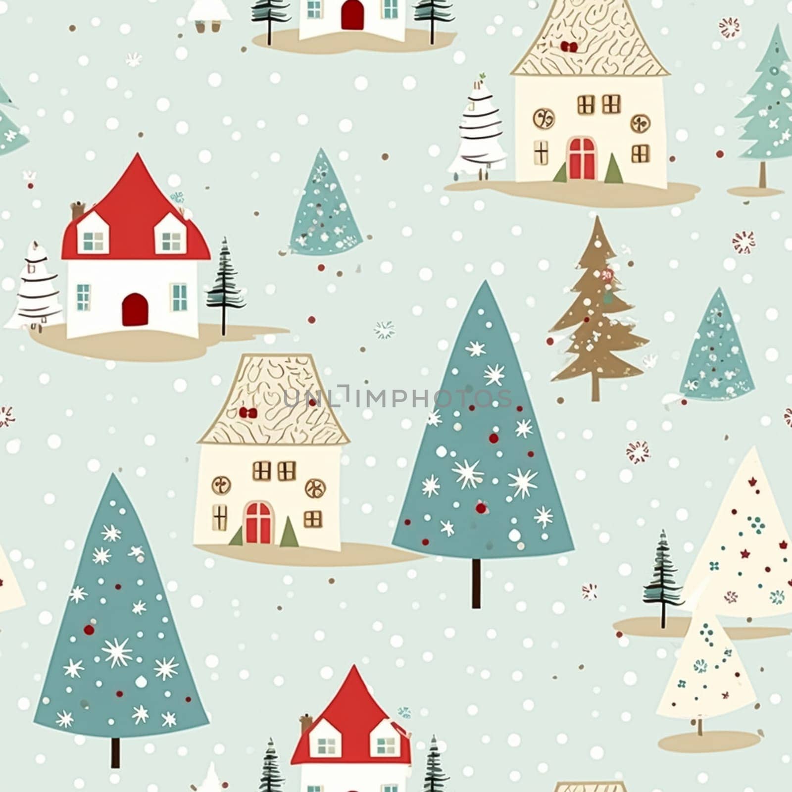 Seamless pattern, tileable Christmas holiday country dots print, English countryside cottage for wallpaper, wrapping paper, scrapbook, fabric and product design inspiration