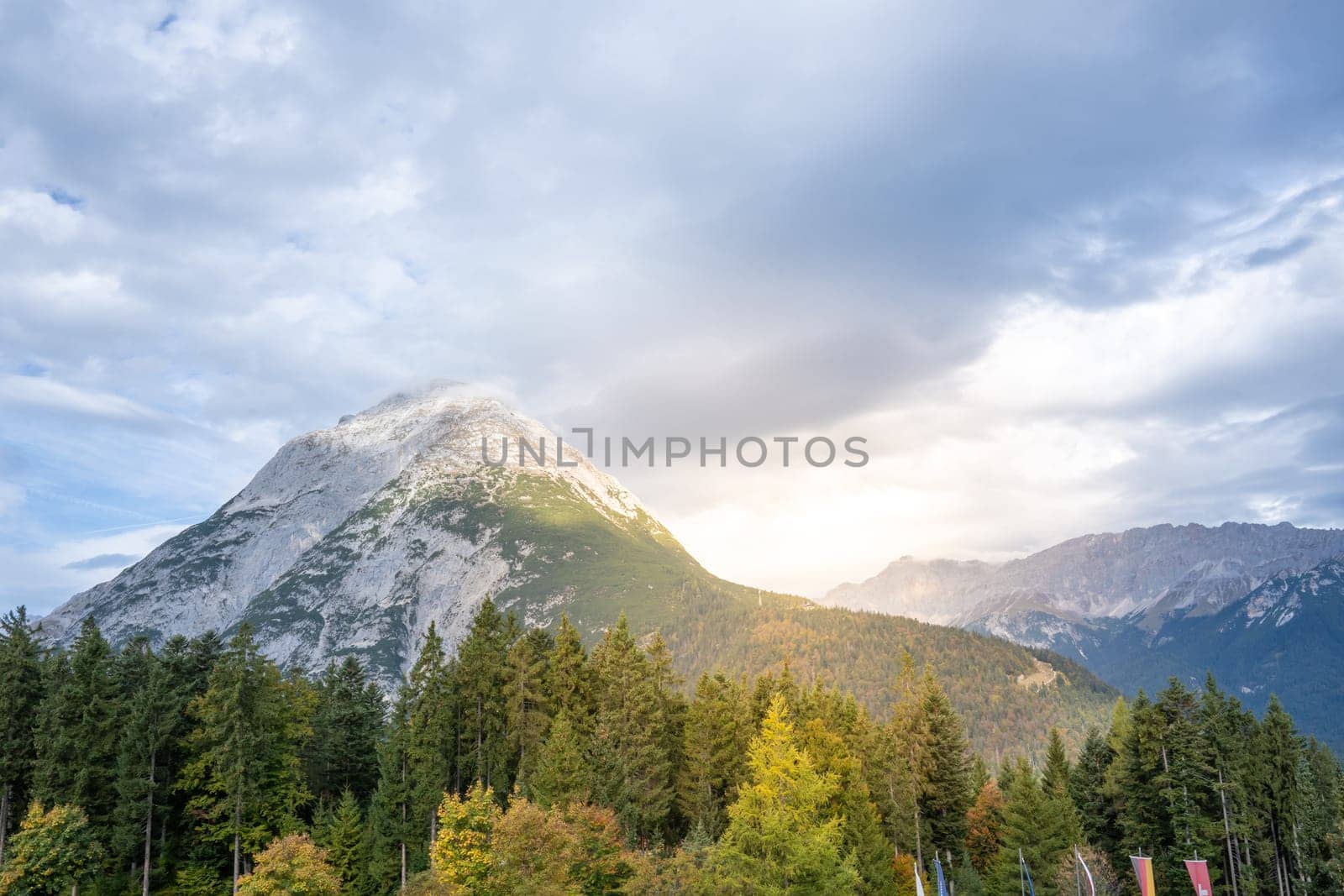 Mountain landscape at sunset. High quality photo