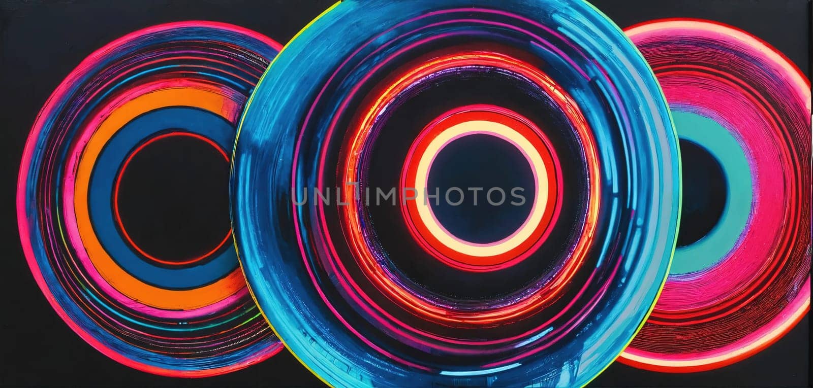 Abstract painting with circles. Oil. Generative AI. High quality photo