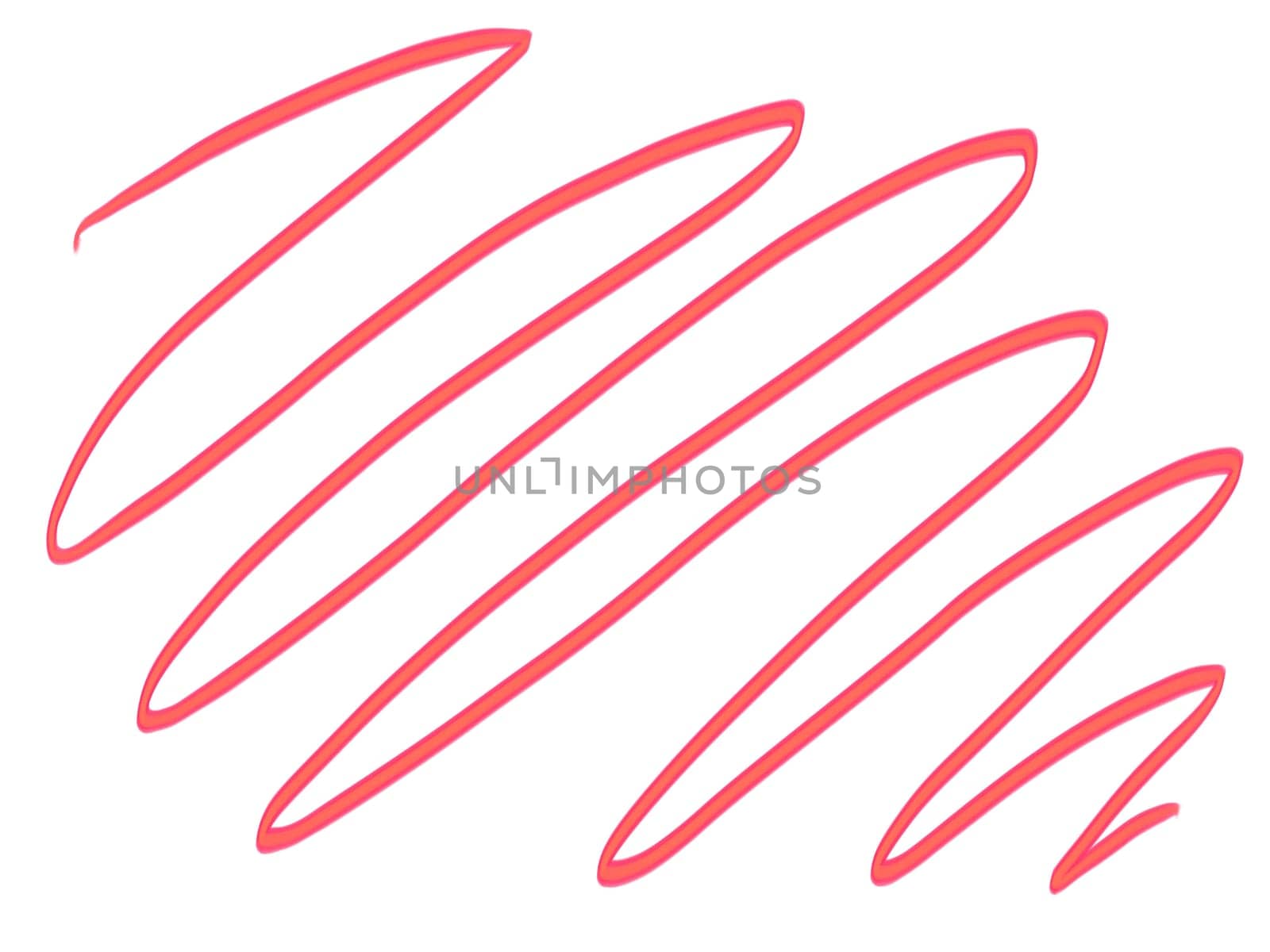 Red brush stroke zig zag across white background by gena_wells