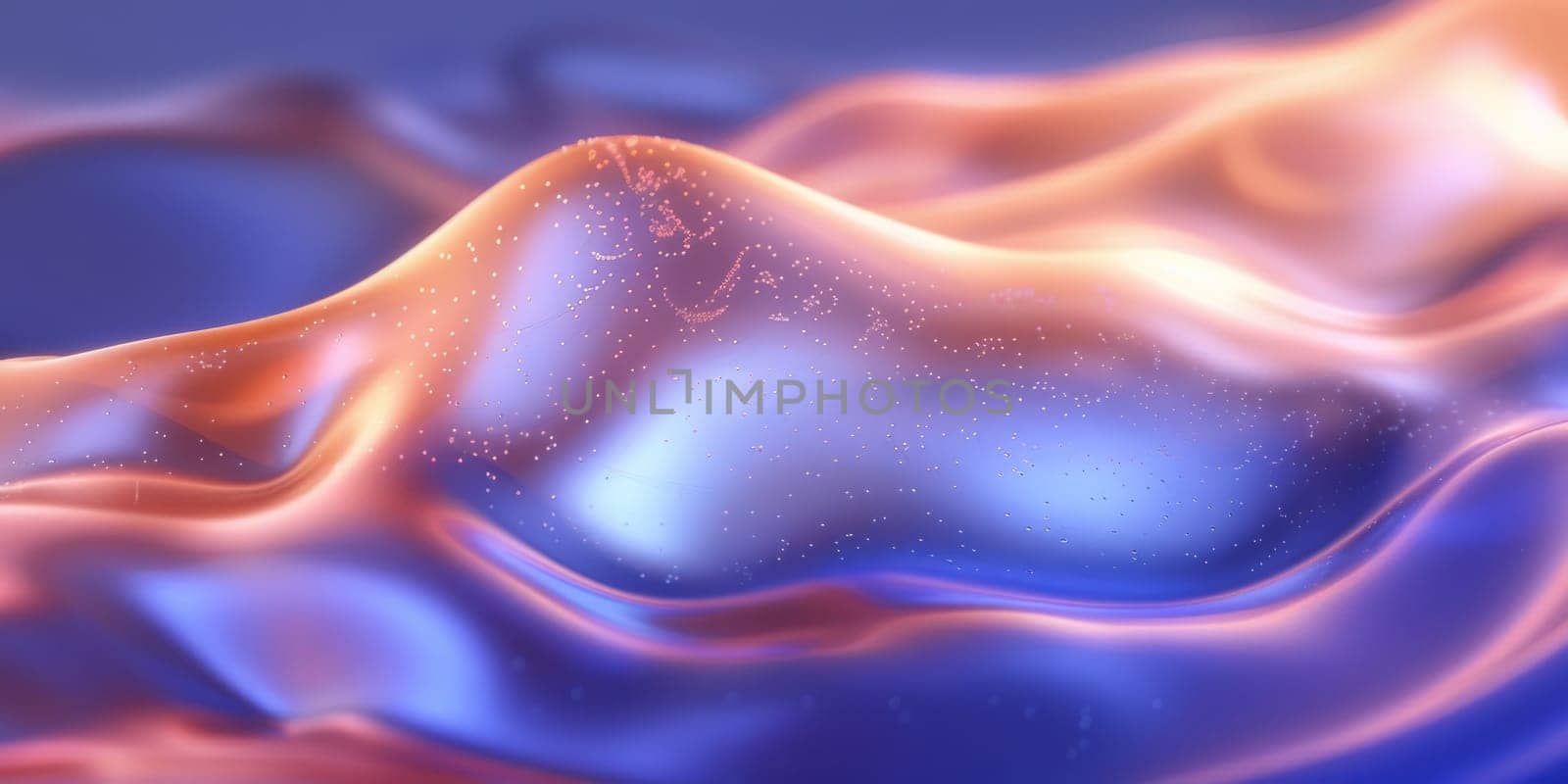 Flowy Waves Neon Abstract Background. Trendy Neon Colors Futuristic Wallpaper with Copy Space. Ai generated