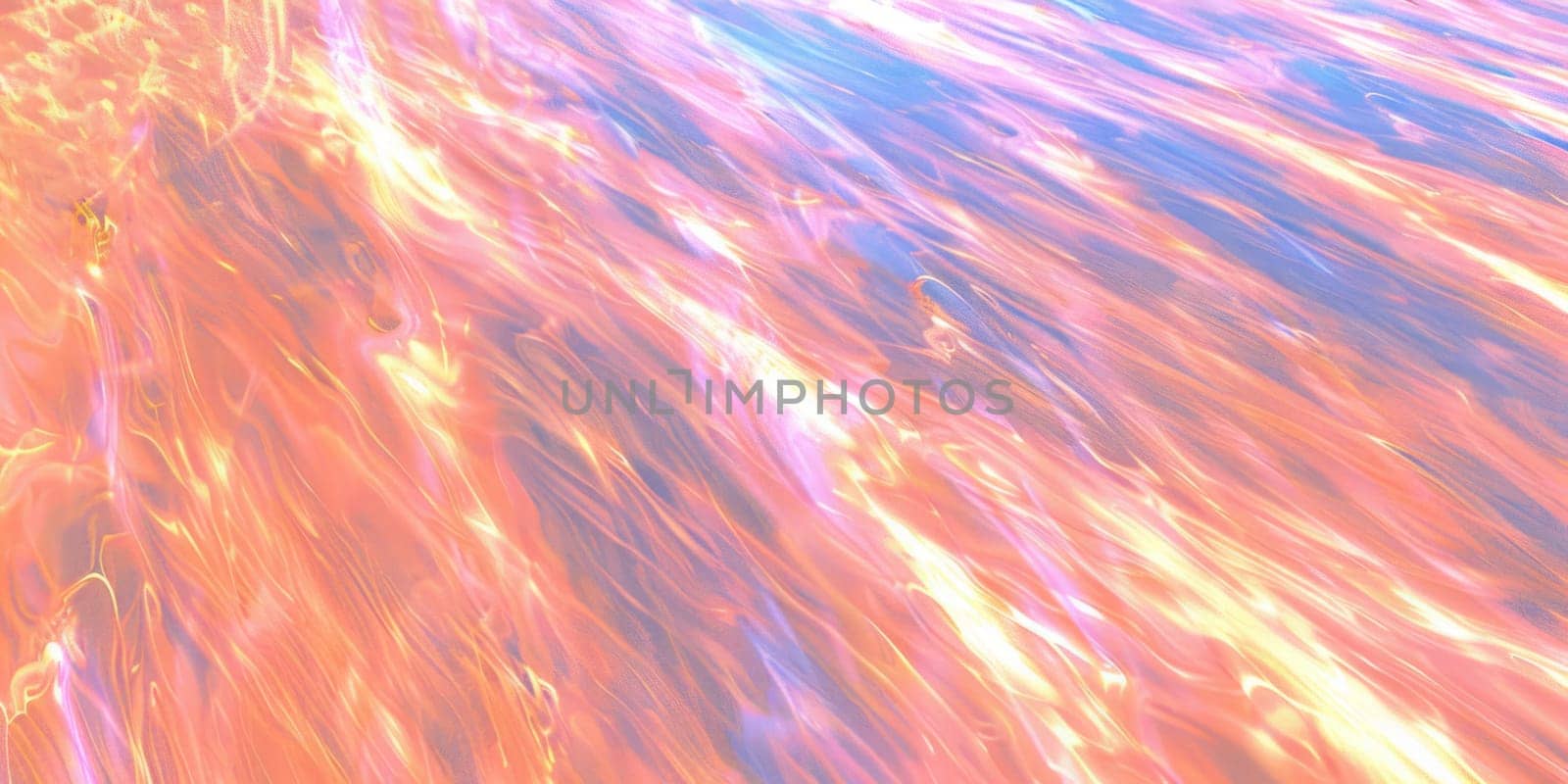 Flowy Waves Neon Abstract Background. Trendy Neon Colors Futuristic Wallpaper with Copy Space. by iliris