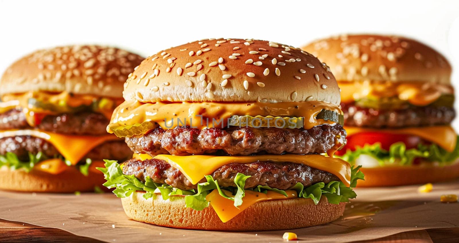 Perfect burgers, fast food chain commercial concept