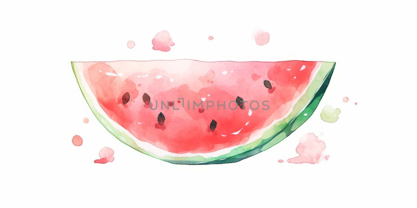 Piece of watermelon hand painted watercolor illustration. by Artsiom