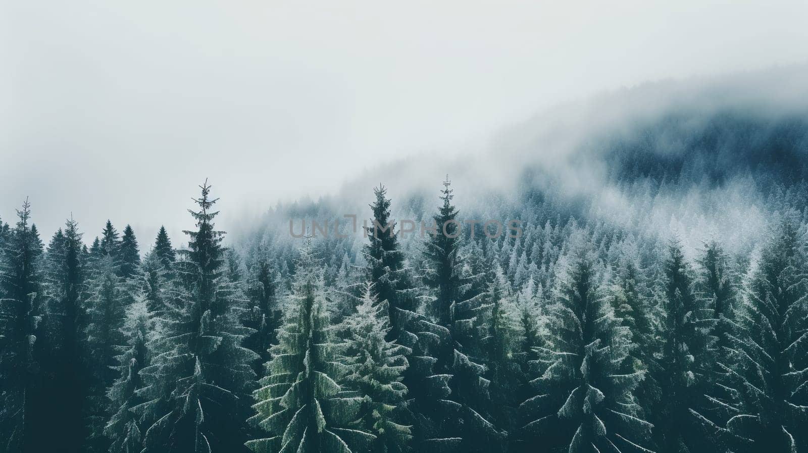 Frosty Forest at Dawn in Winter Wonderland by chrisroll