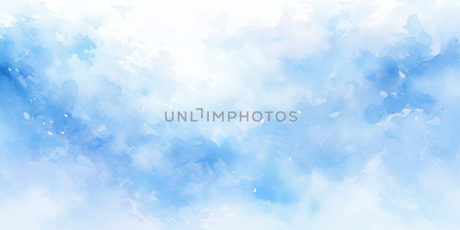 Blue sky and clouds watercolor background. by Artsiom