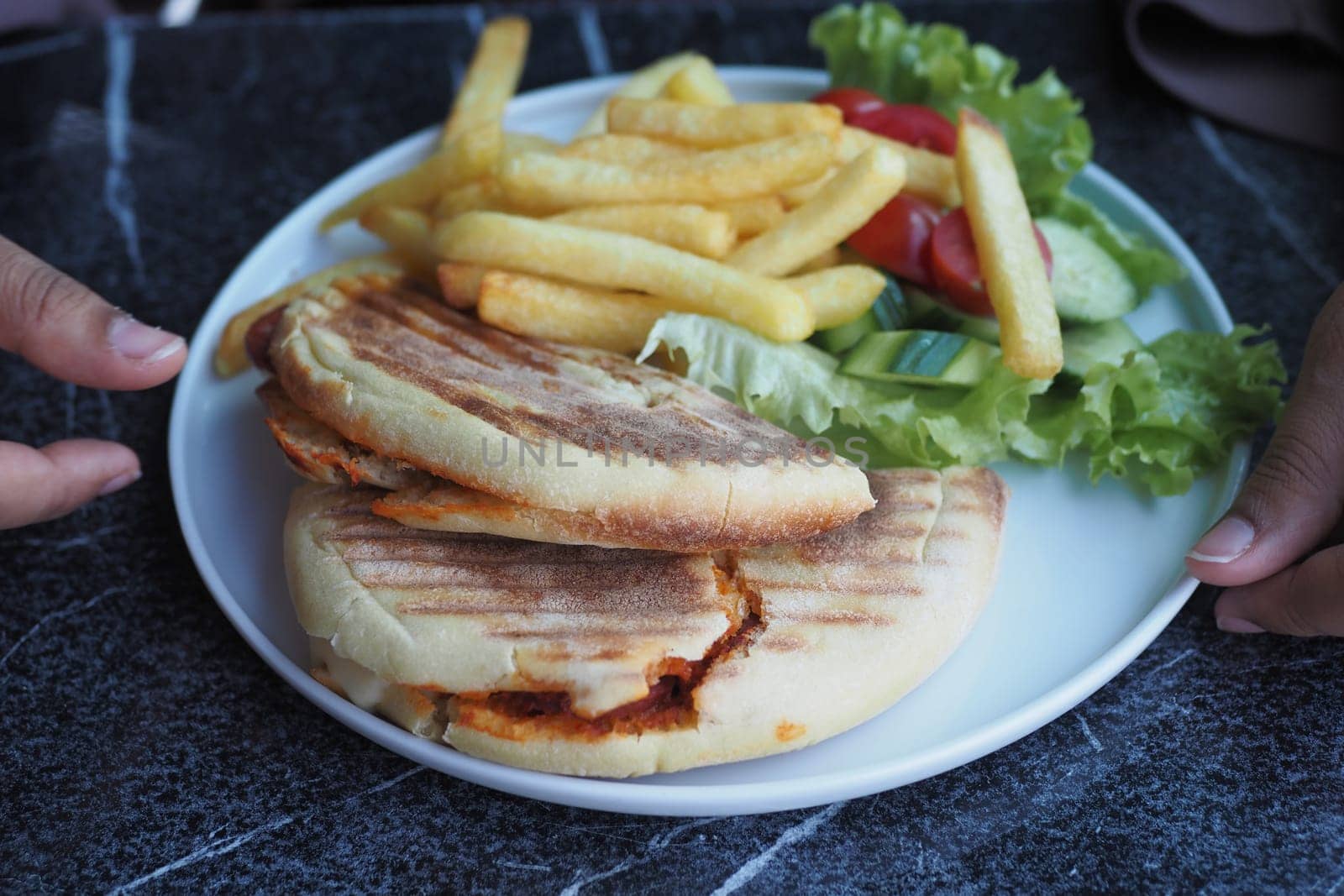 sandwich or toast with toasted bread slices