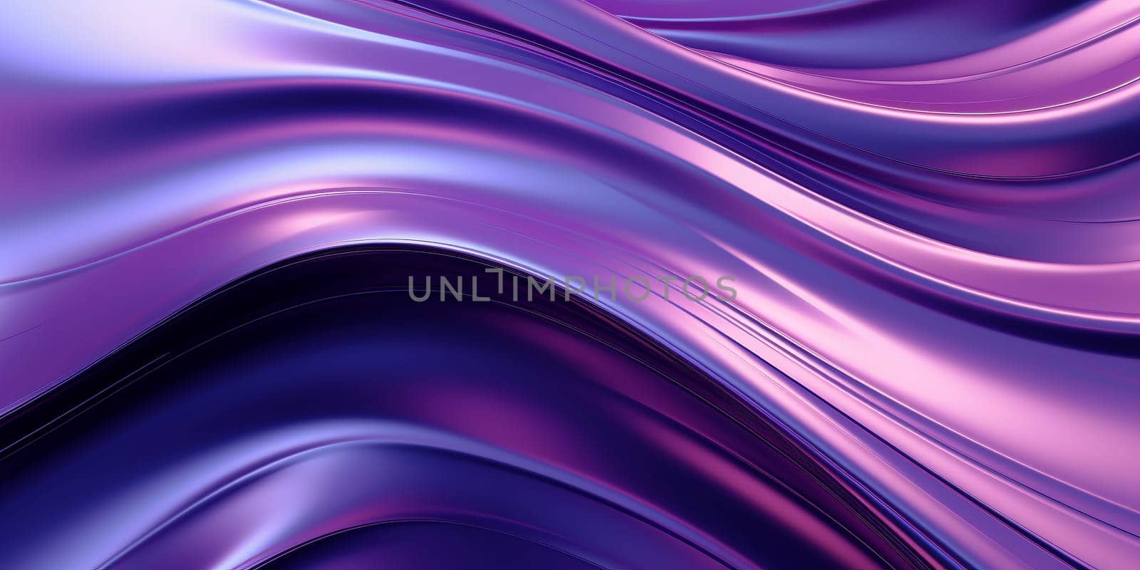 Holographic chrome gradient waves abstract background. Liquid surface, ripples, reflections. 3d render illustration