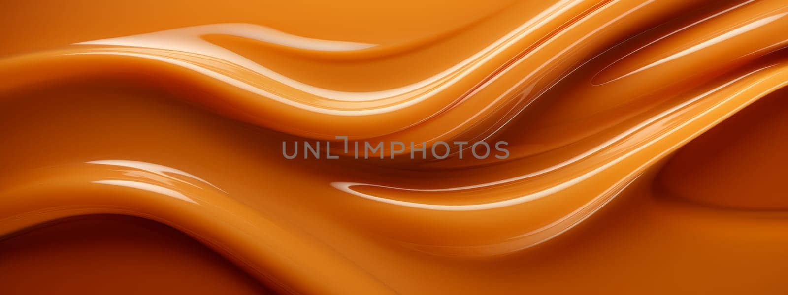 Liquid salted caramel syrup. Background of caramel paste. Texture Close up, top view. by Artsiom