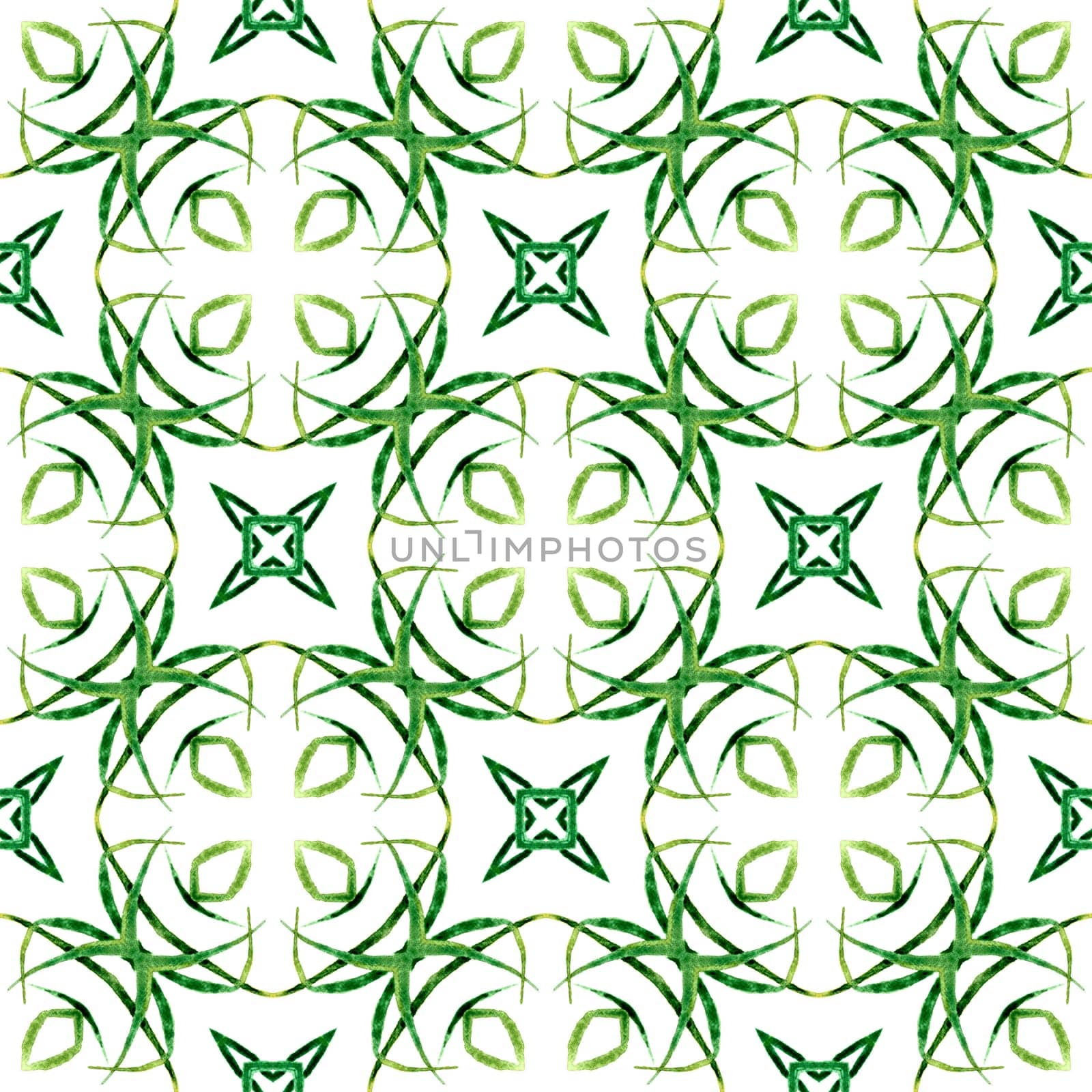 Summer exotic seamless border. Green elegant boho chic summer design. Exotic seamless pattern. Textile ready quaint print, swimwear fabric, wallpaper, wrapping.