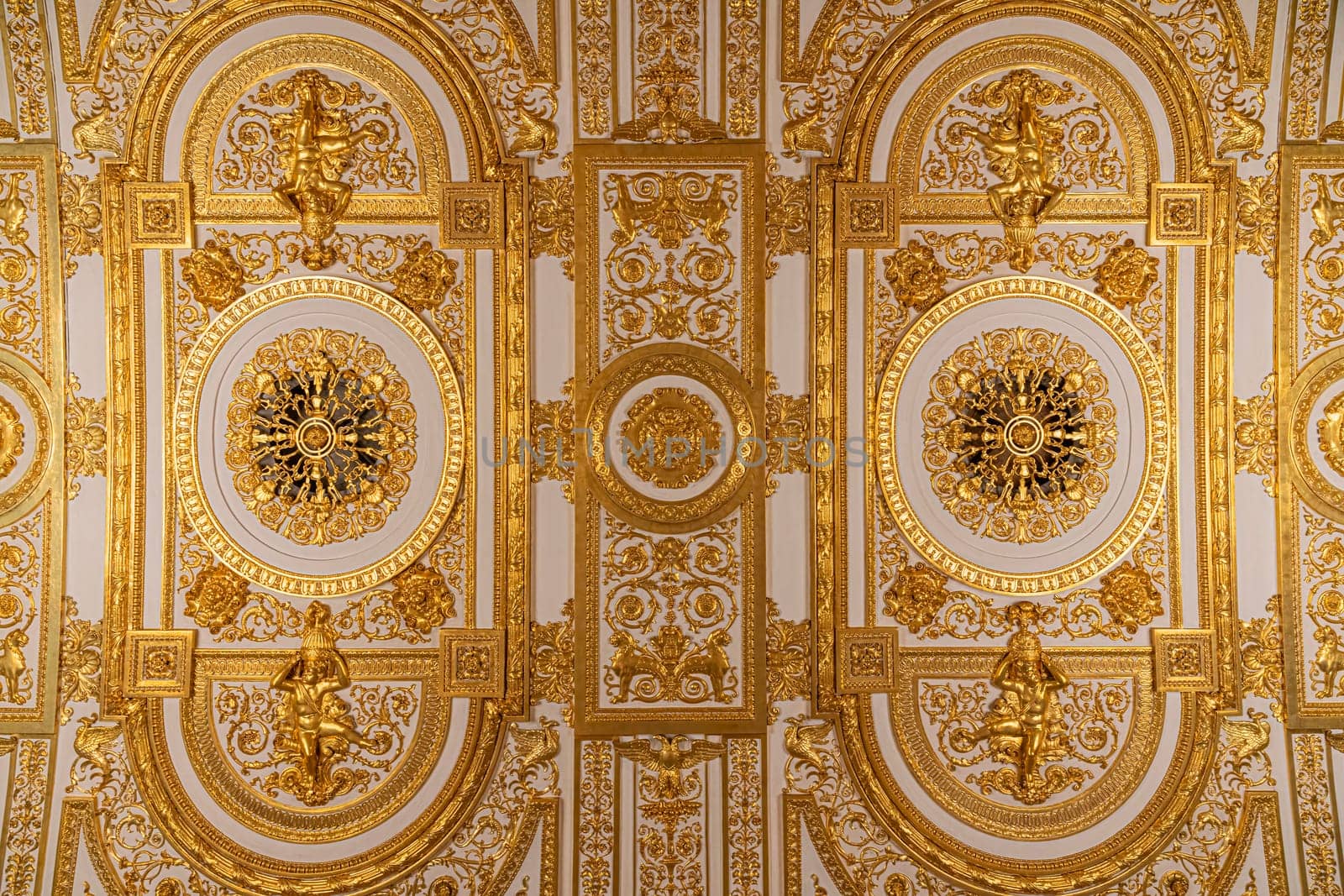 gold-painted ceiling of a room in the Hermitage by roman112007