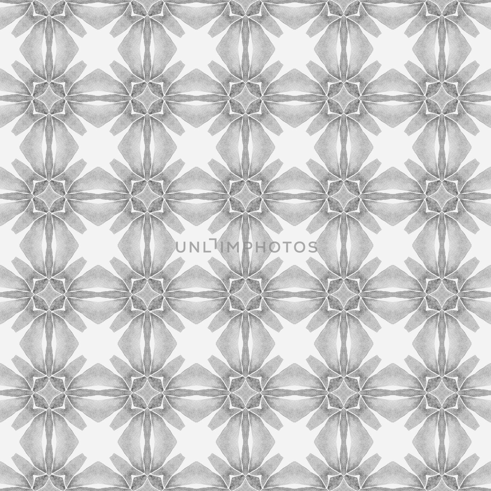 Hand painted tiled watercolor border. Black and white brilliant boho chic summer design. Tiled watercolor background. Textile ready artistic print, swimwear fabric, wallpaper, wrapping.