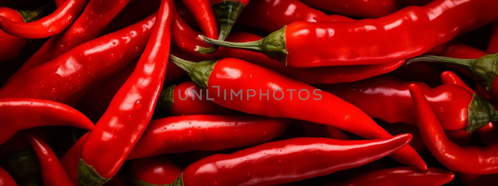 Red hot chilli peppers seamless pattern texture background. by Artsiom