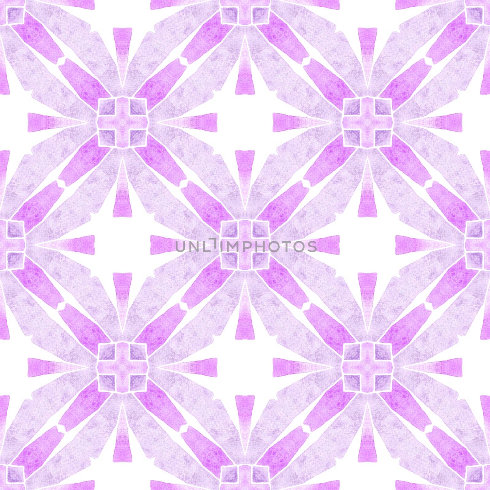 Green geometric chevron watercolor border. Purple memorable boho chic summer design. Textile ready nice print, swimwear fabric, wallpaper, wrapping. Chevron watercolor pattern.