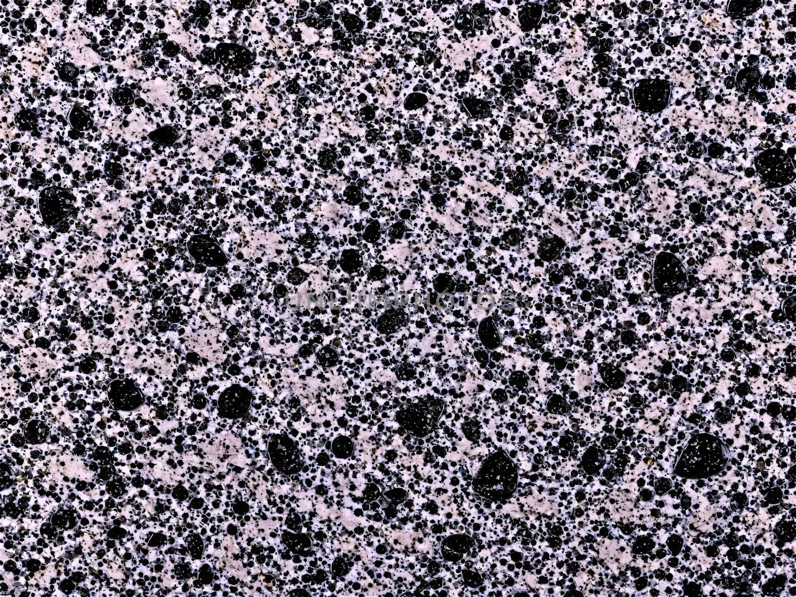 Stone isolated on transparent background. Granite A polished granite slab with a speckled pattern of black white and grey floating.
