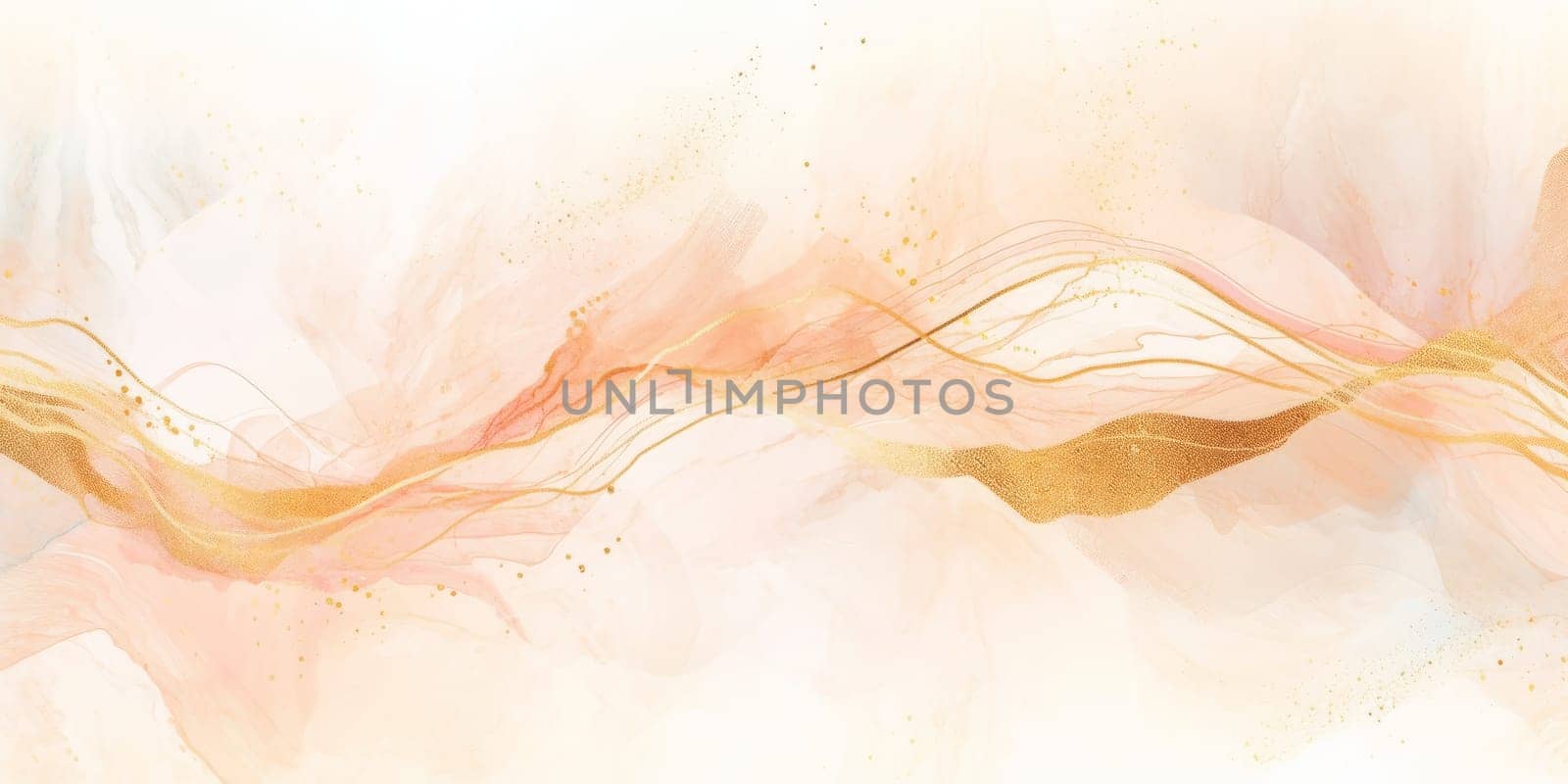 Abstract gold and beige alcohol ink technique background. Luxury fluid art watercolor painting