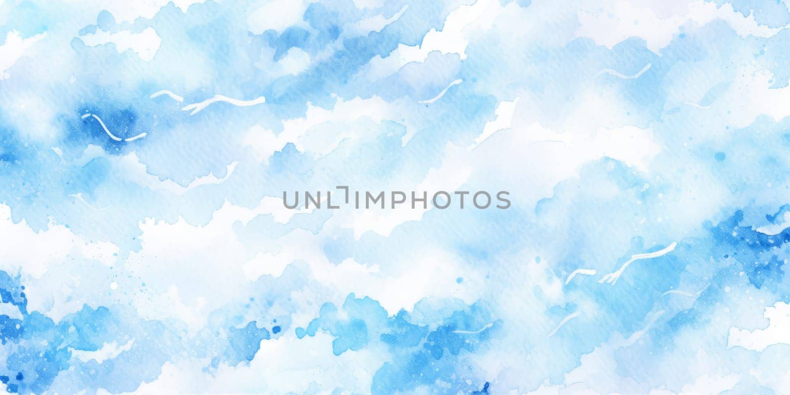 Blue abstract watercolor ocean background. Hand painted sea water texture