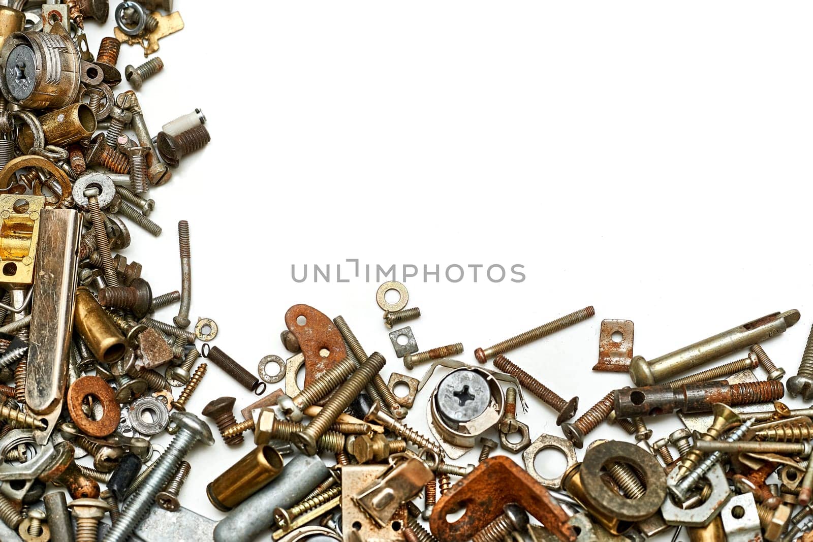 Iron small metal trash. Lots of different nuts, bolts, washers by jovani68