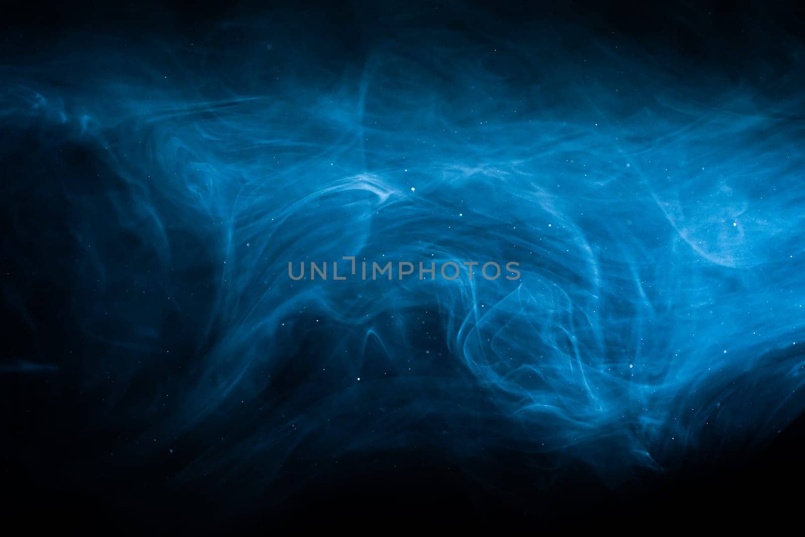 Abstract atmospheric smoke cloud. Blue fog haze on dark background. by PaulCarr