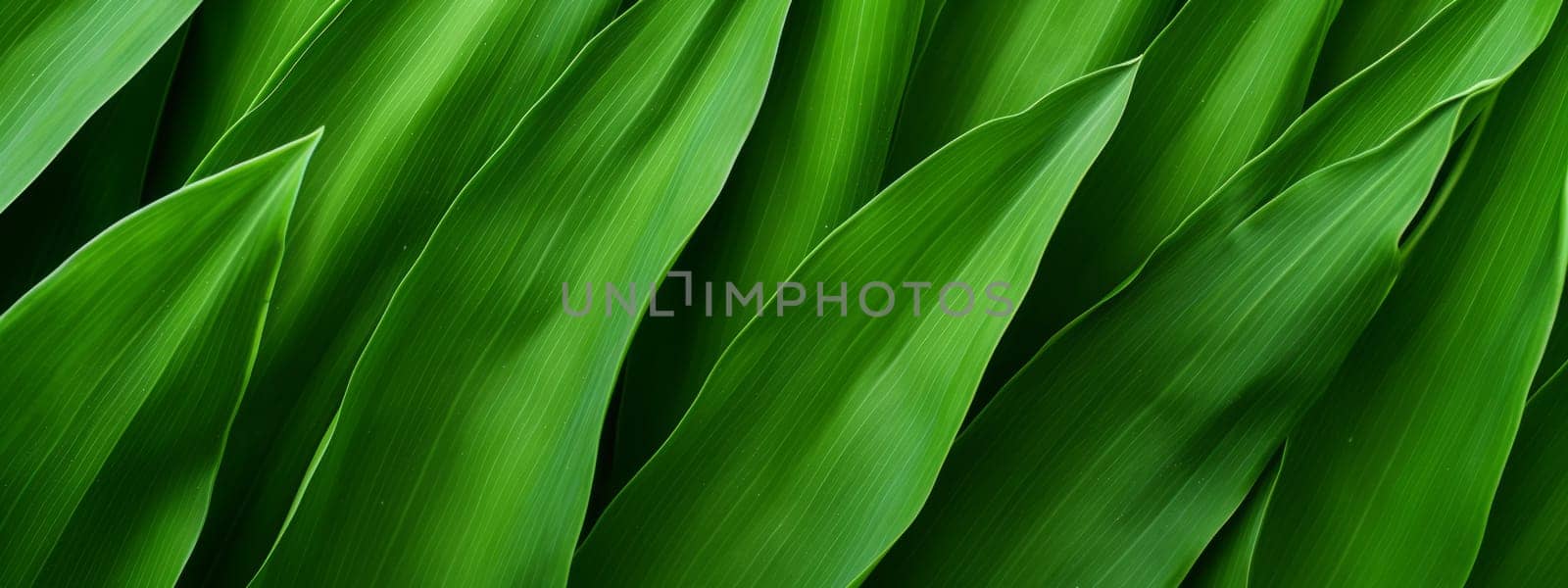 Green corn leaves macro seamless texture background. by Artsiom