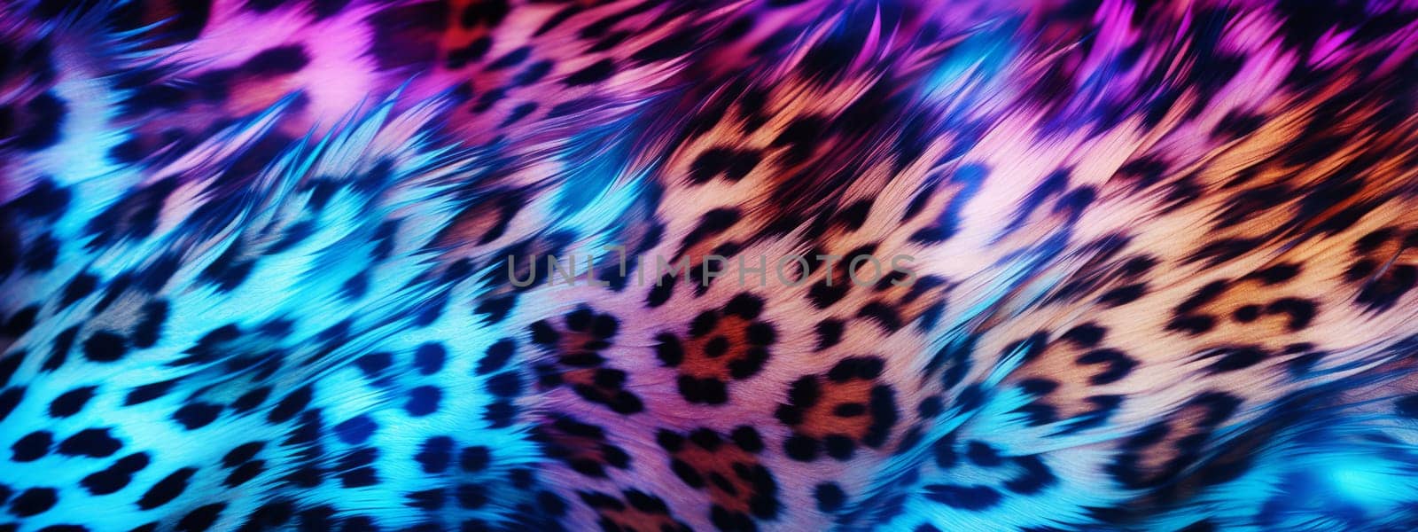 Holographic leopard seamless pattern background. Animal skin texture in retro fashion style. by Artsiom