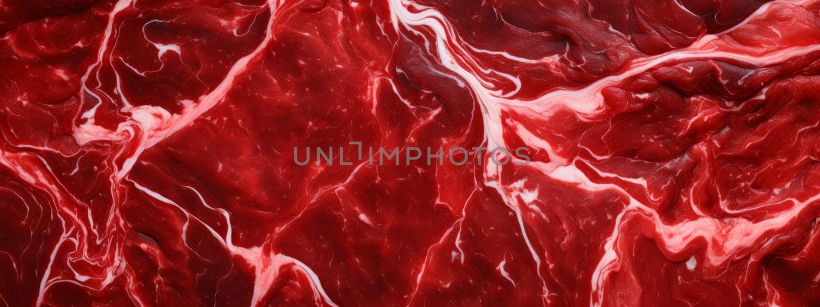 Fresh realistic red meat steak texture. 3d raw meat background. Cow cut steak pattern