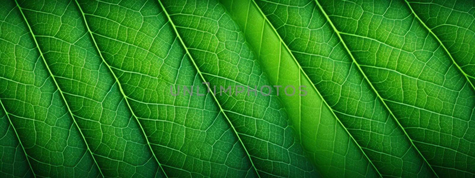 Green leaf close-up texture background. by Artsiom