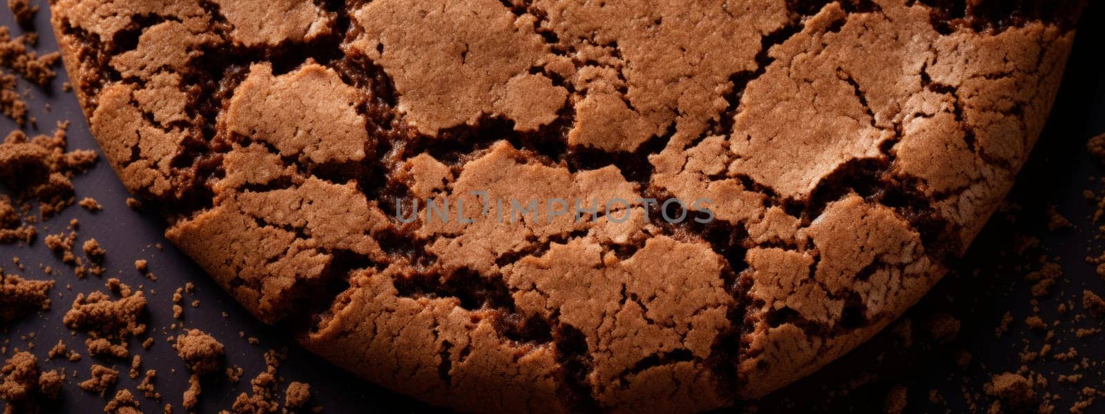 A close up of a pile of chocolate chips cookies texture background. by Artsiom