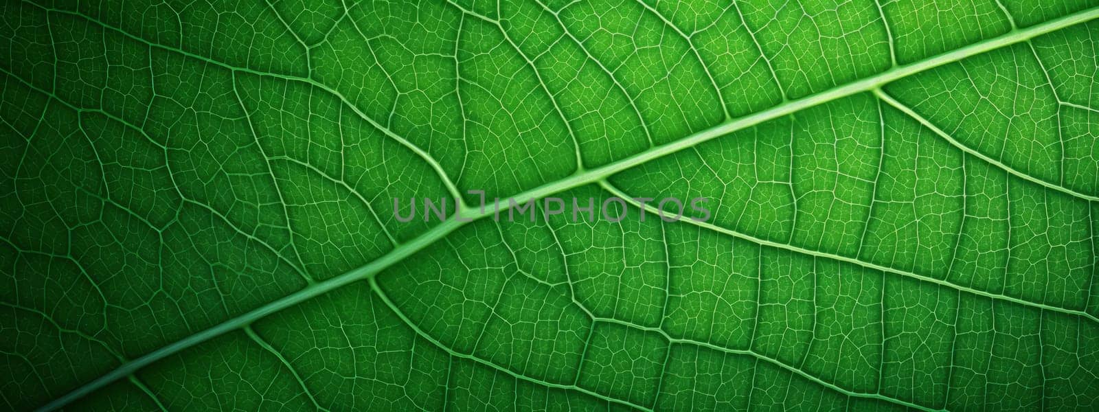 Green leaf close-up texture background. by Artsiom