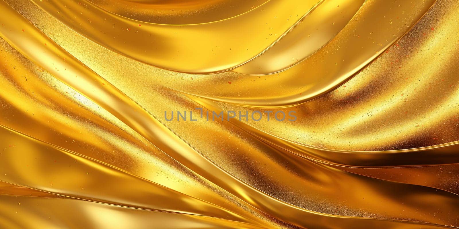 Golden fluid background. Liquid yellow metal wallpaper. Glamour swirl gold texture. 3d wavy flow abstraction