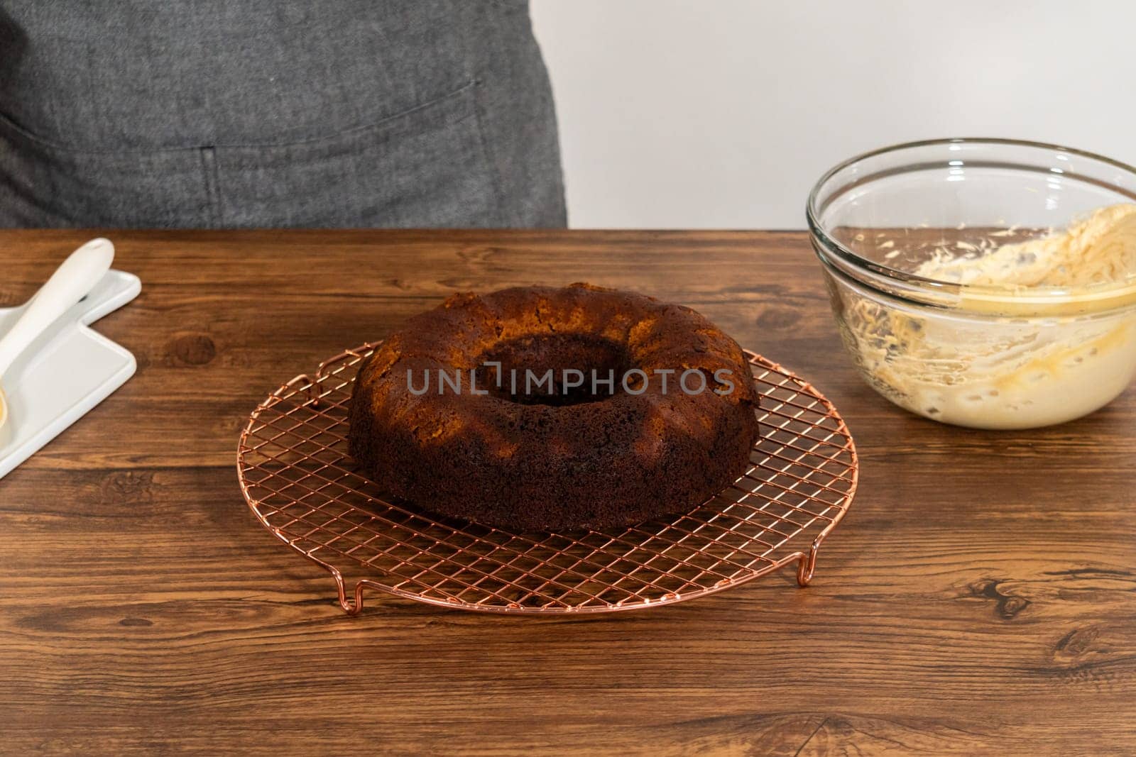 Baking Gingerbread Bundt Cake with Caramel Frosting Ingredients by arinahabich