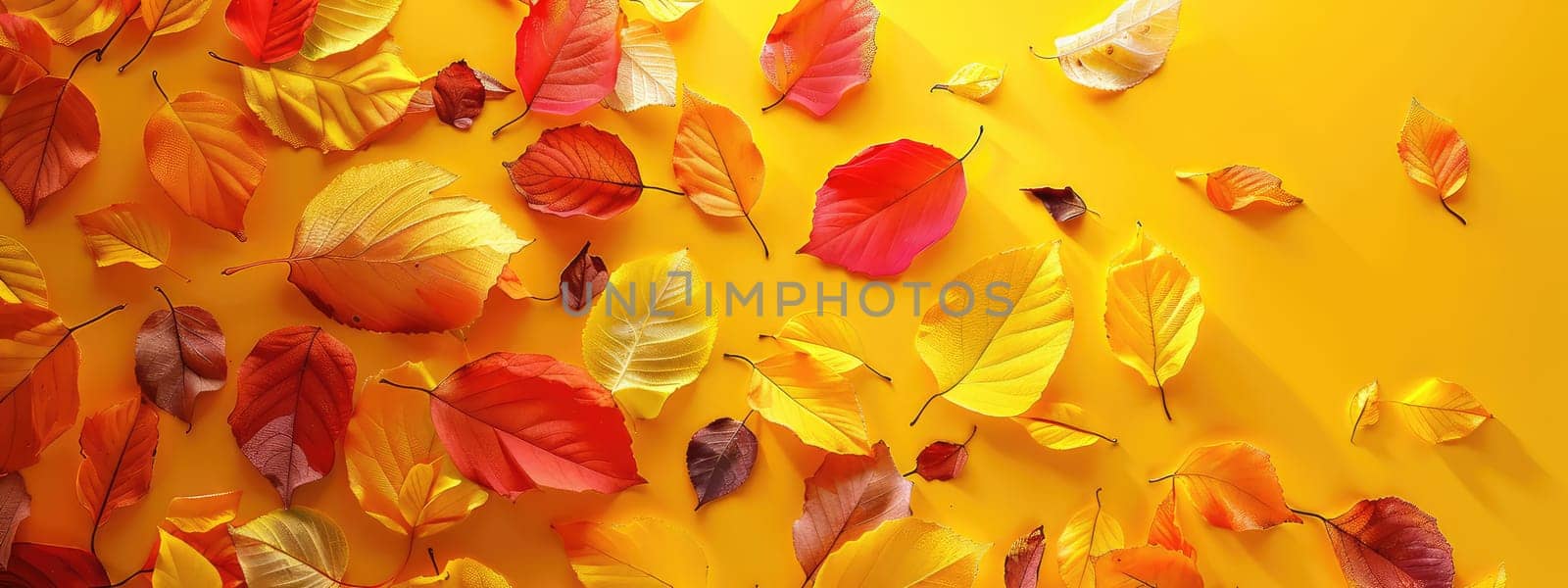 Applique of autumn leaves. Selective focus. nature.