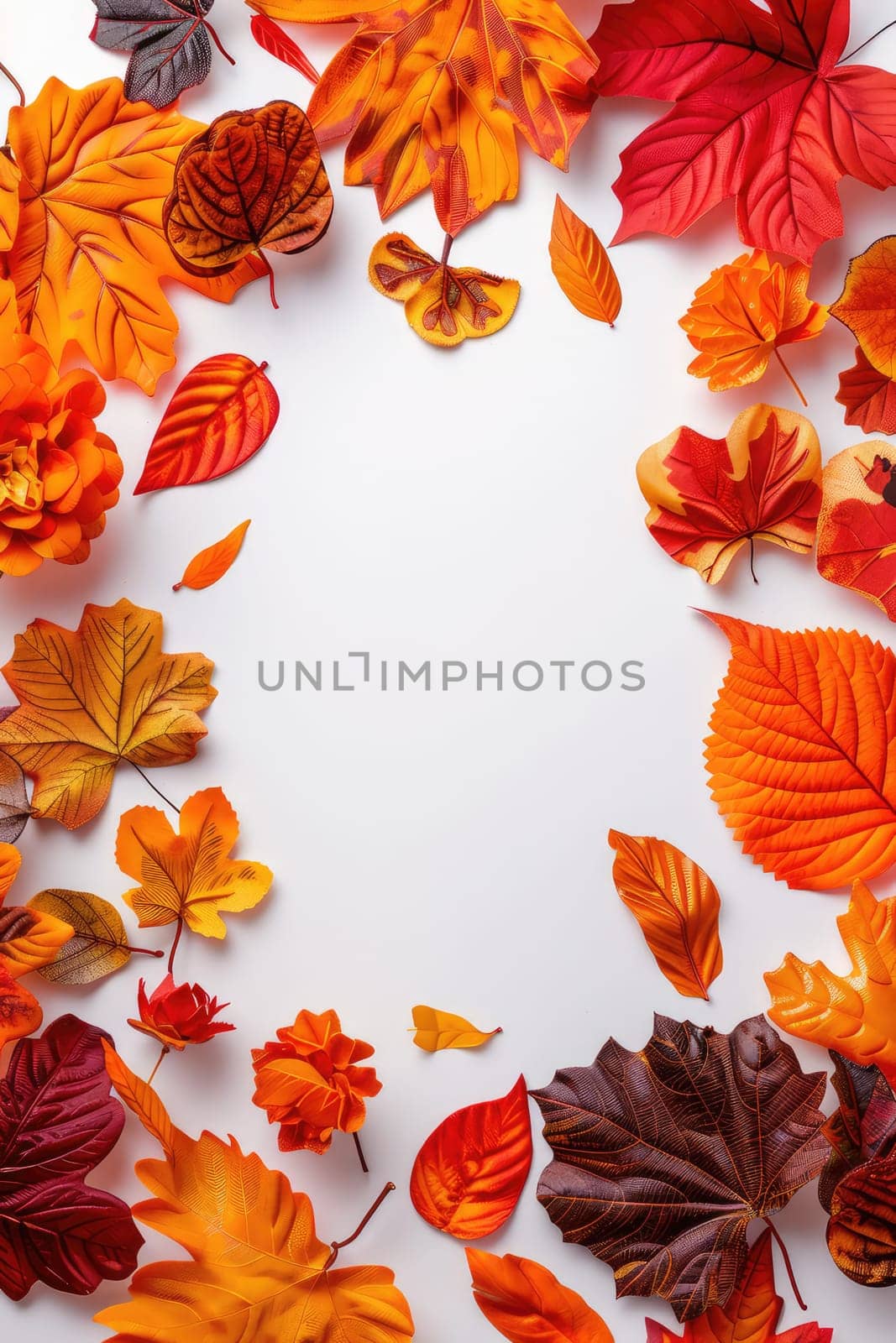 Applique of autumn leaves. Selective focus. nature.