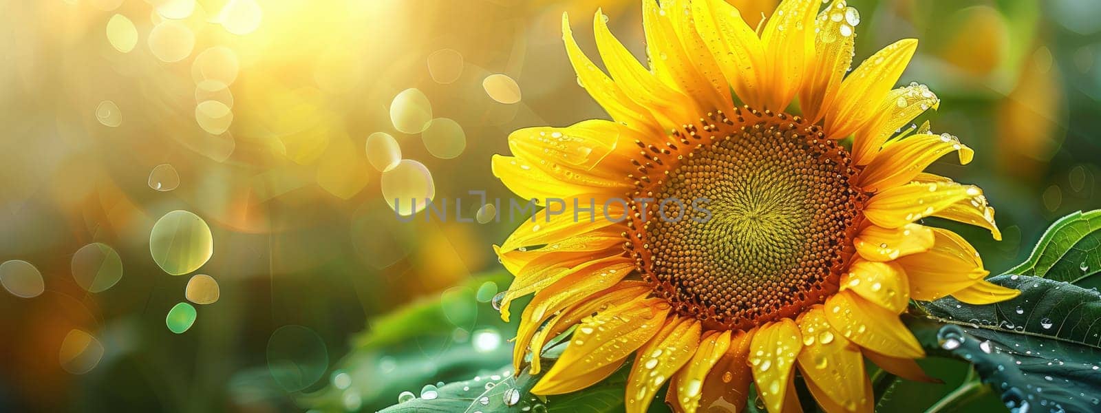 Close-up of a flower in drops of water. Selective focus. Nature.