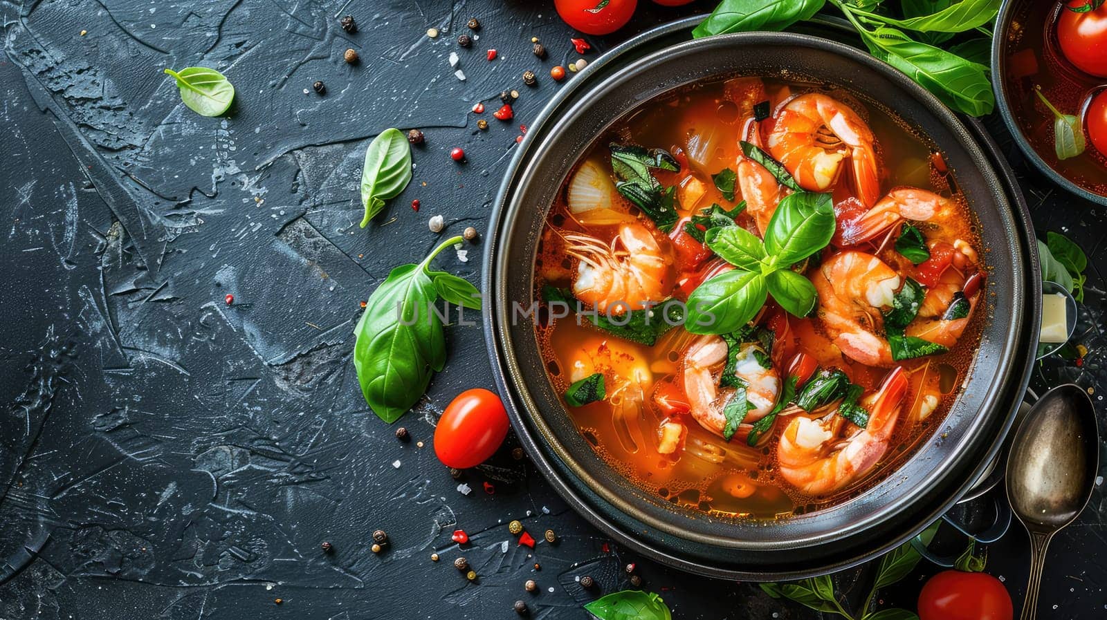 Tom yum soup with seafood. Selective focus. food.