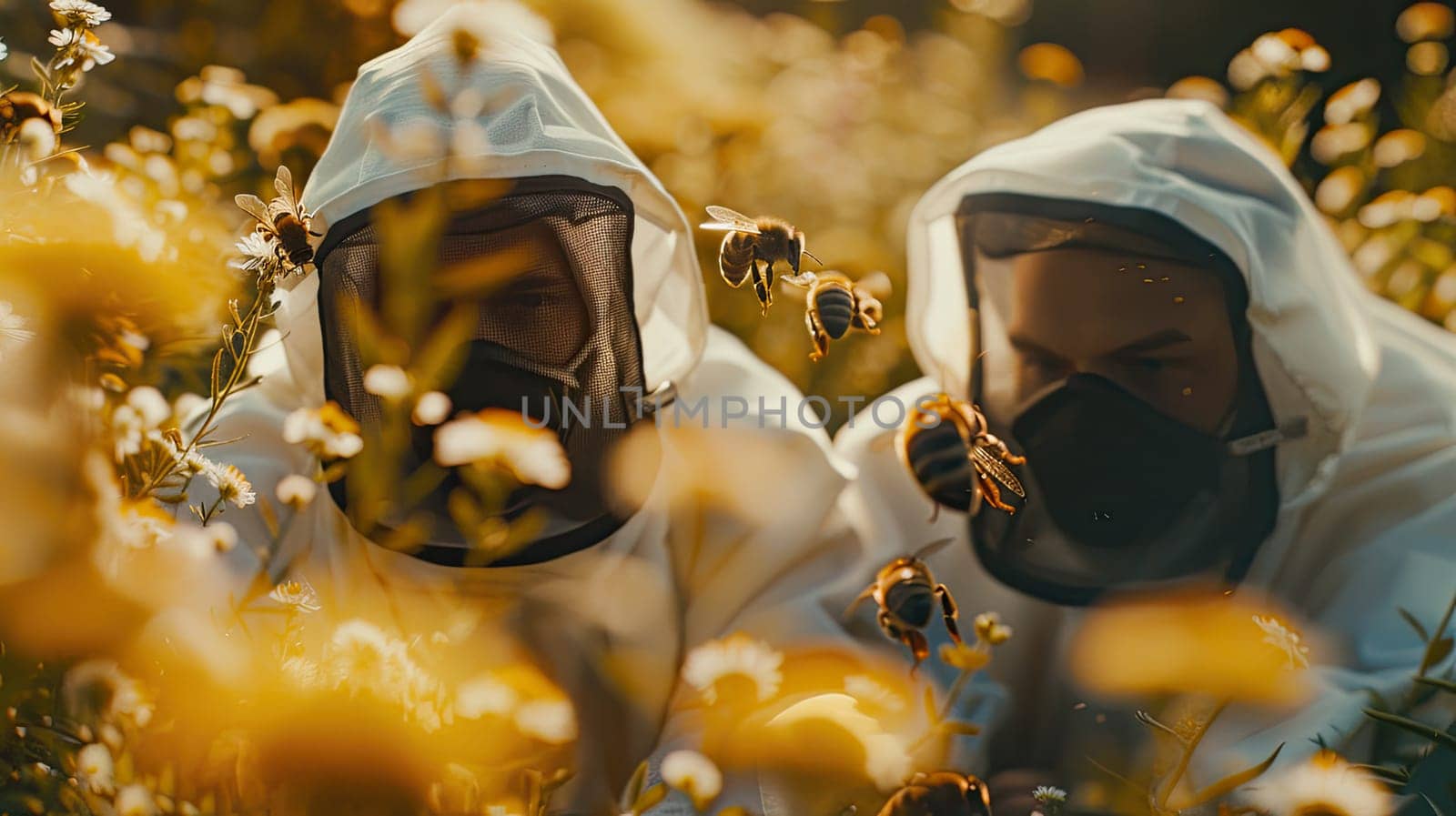 beekeeper in the apiary in a protective suit. Selective focus. nature.