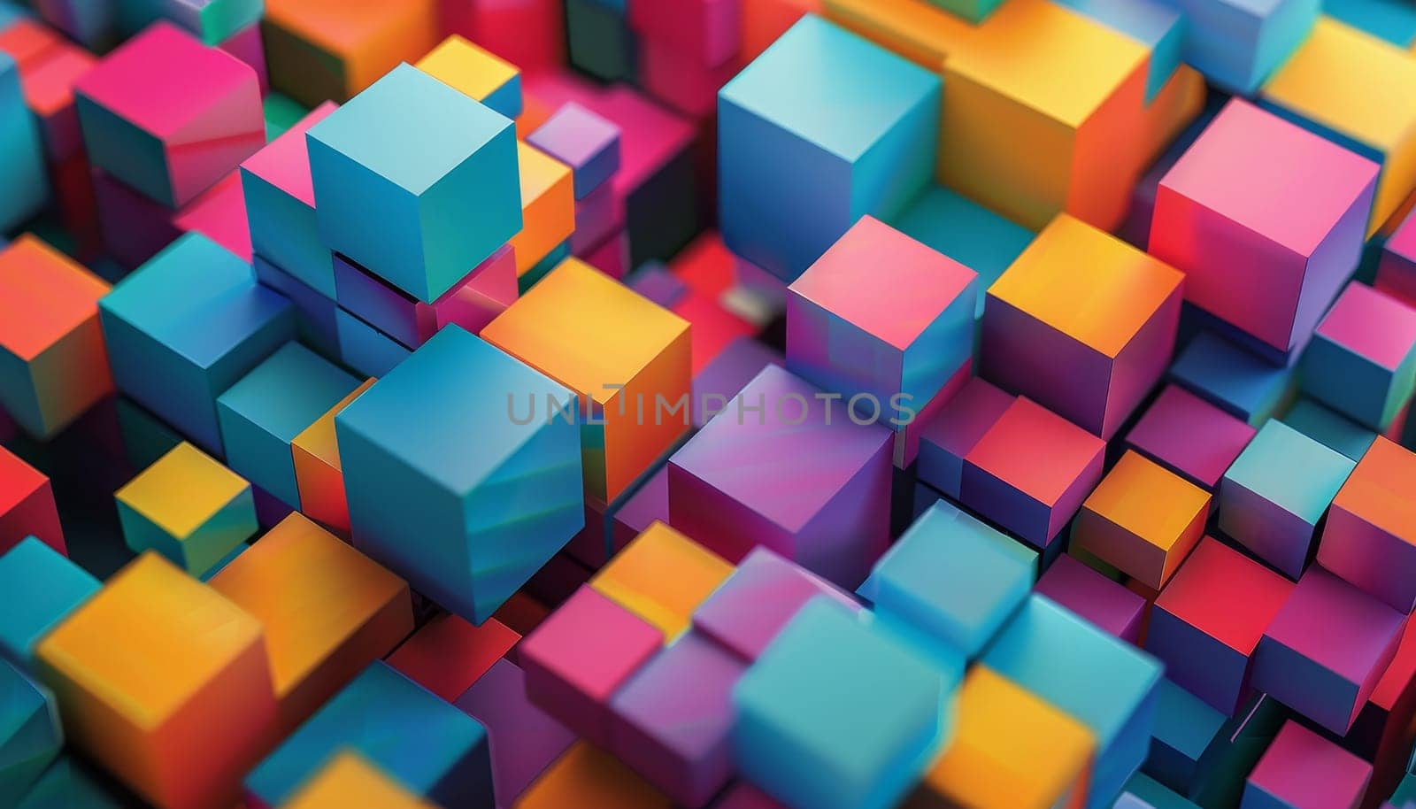 A colorful image of blocks in various colors by AI generated image by wichayada