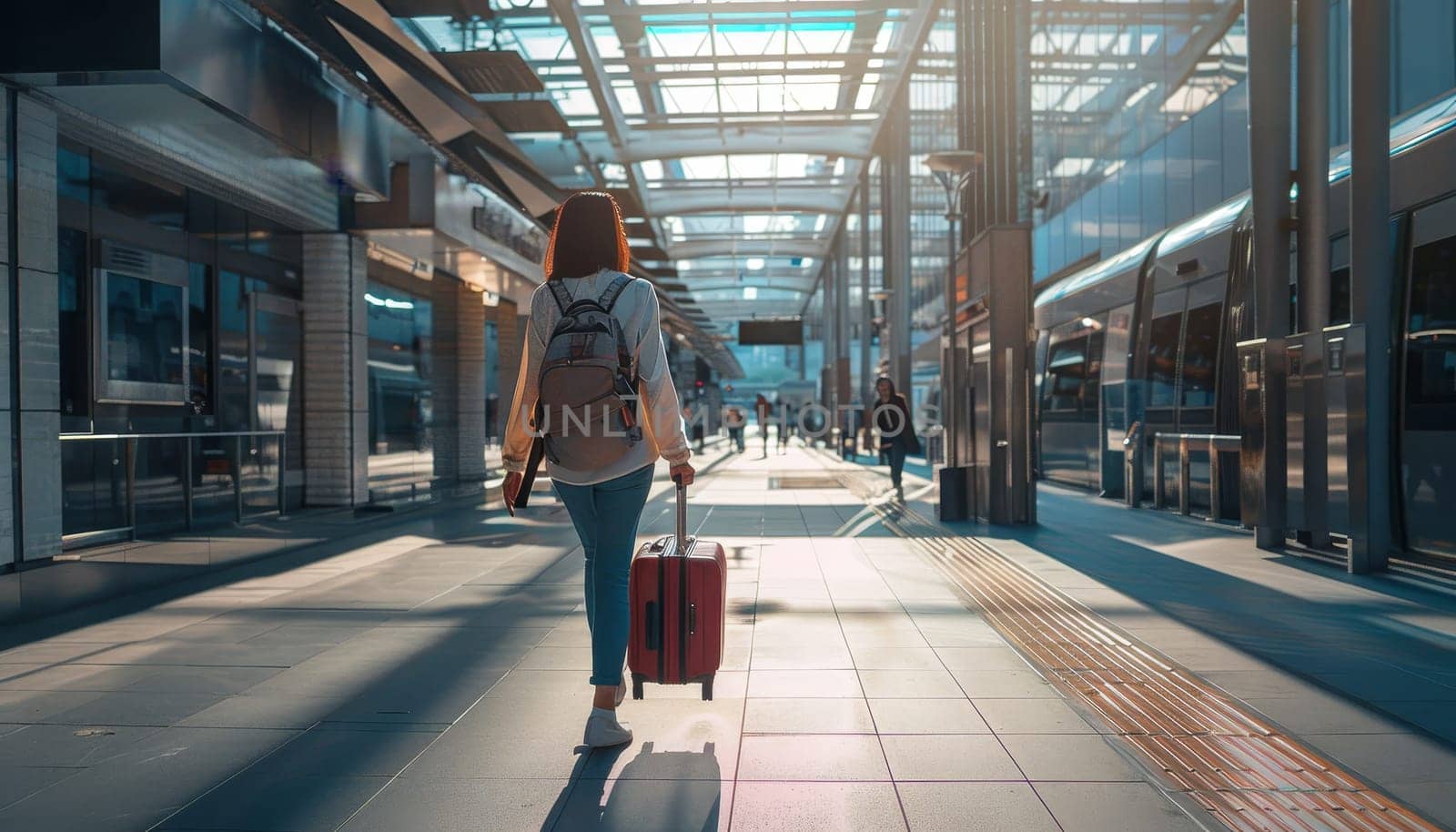 A woman wearing a brown dress by AI generated image.