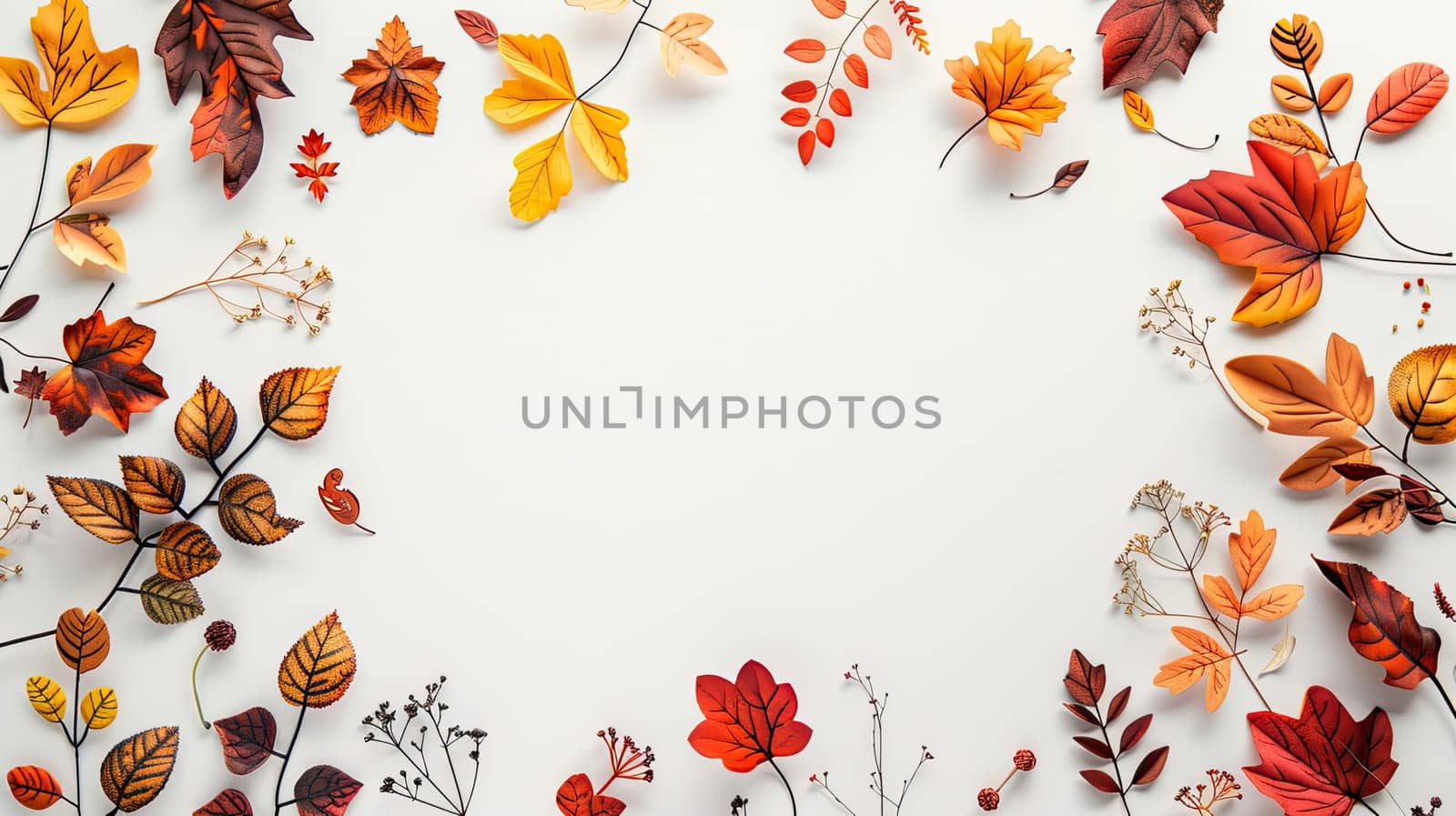 Applique of autumn leaves. Selective focus. nature.