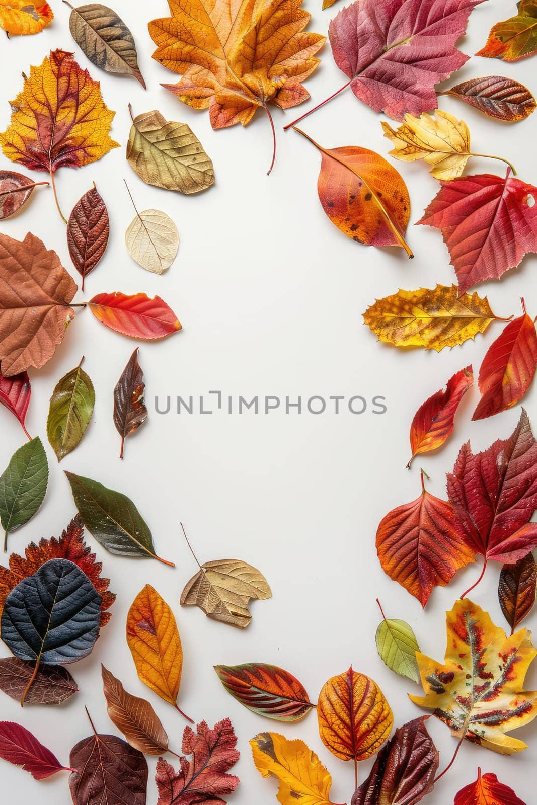 Applique of autumn leaves. Selective focus. nature.