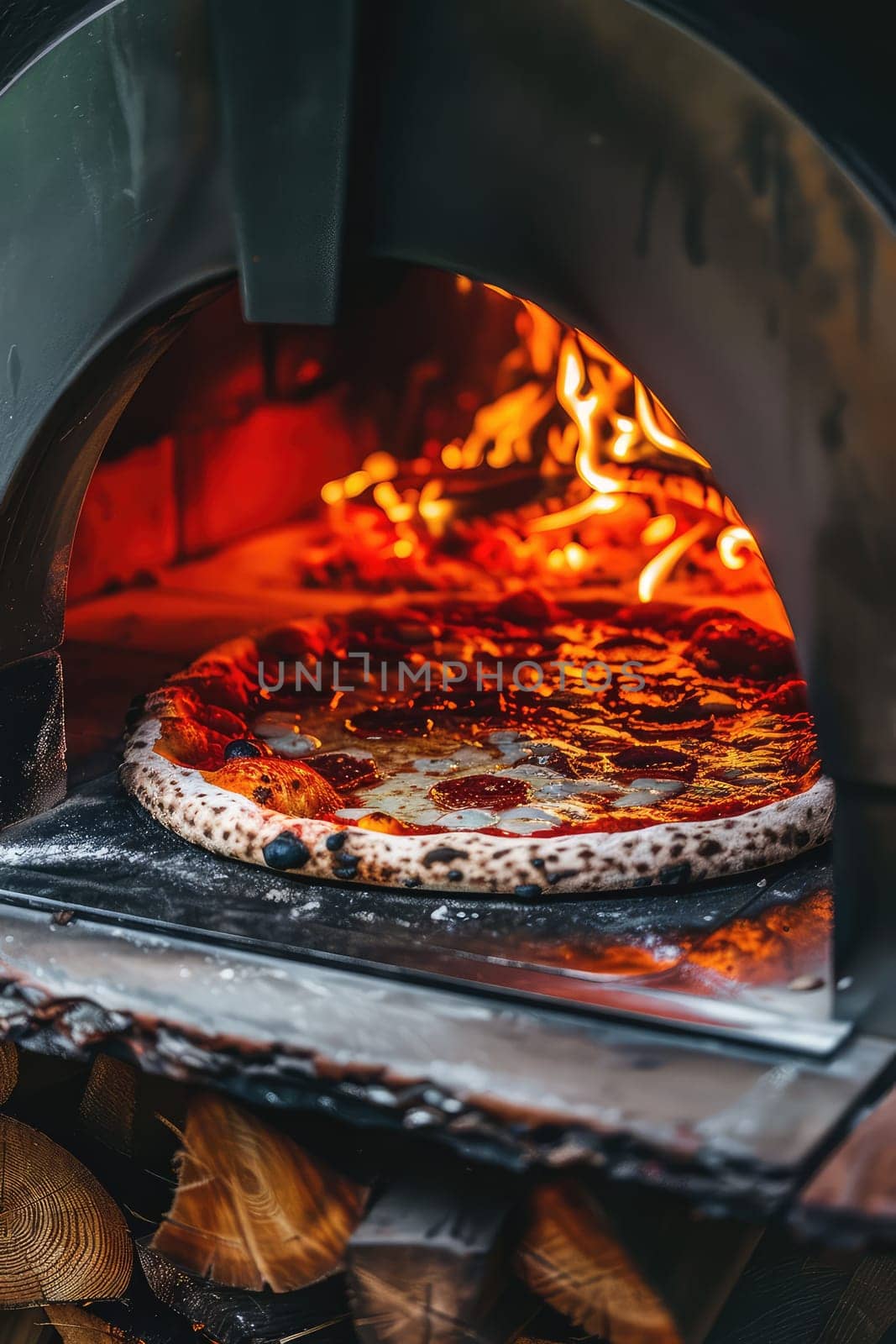 hot pizza from the oven. Selective focus. food.